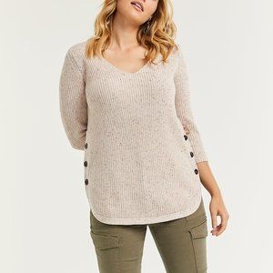 REITMANS | Nep Yarn V-Neck Cotton Sweater